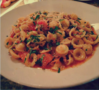 http://nycexpeditionist.com/2012/05/17/restaurant-recipe-recreation-stellas-orecchiette-with-cured-tomatoes-and-sausage/